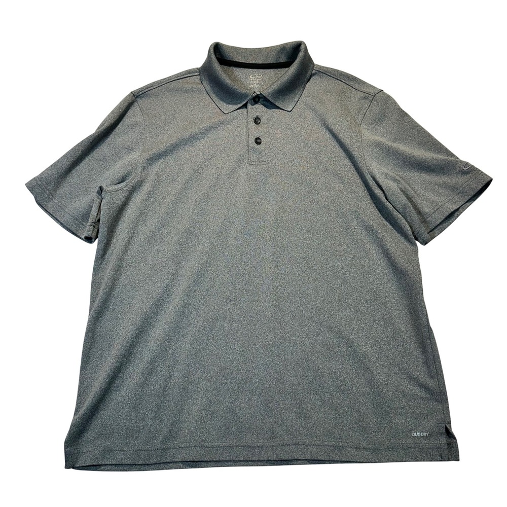 C9 by Champion Polo Shirt Mens Large Gray Duo Dry Golf Performance Athletic